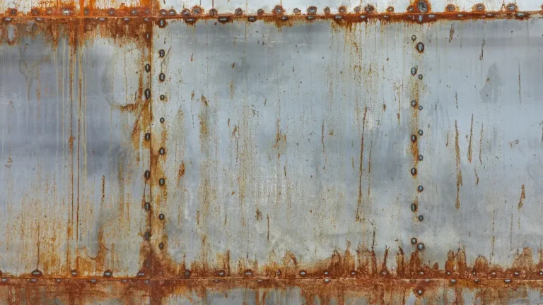 Chapa metálica oxidada antes de la limpieza
